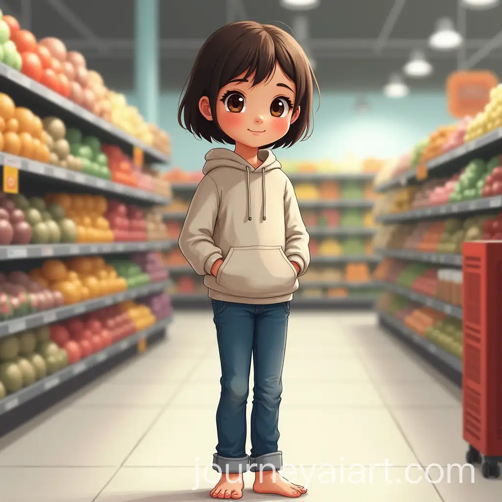 7YearOld-Girl-Shopping-Barefoot-at-Grocery-Store