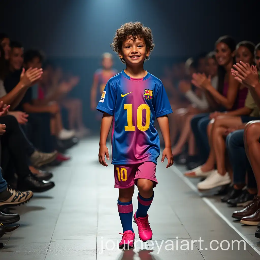 Child-Strutting-in-Inter-Miami-Shirt-at-Fashion-Week