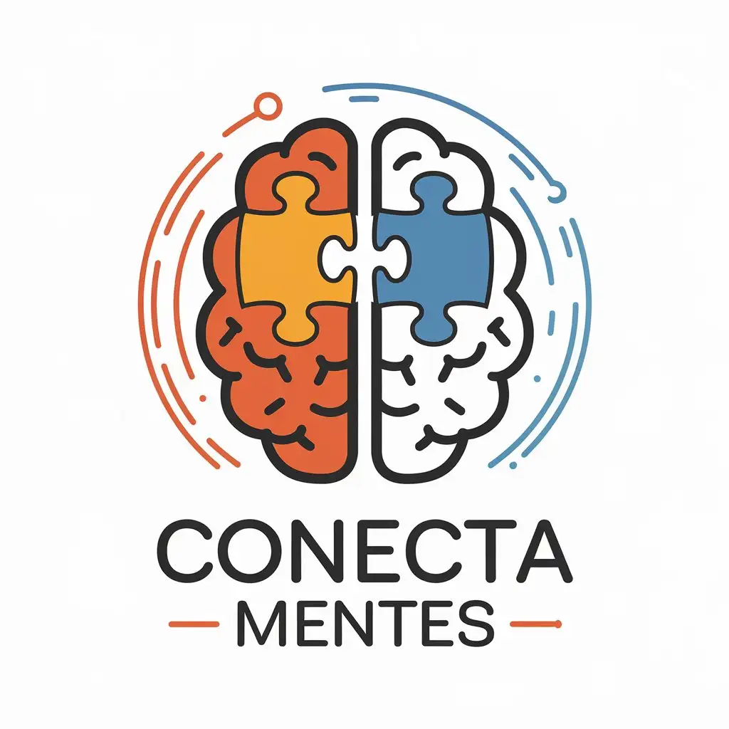 a vector logo design,with the text "Conecta Mentes", main symbol:symbol of autism and mental illnesses,Moderate,be used in Medical Dental industry,clear background