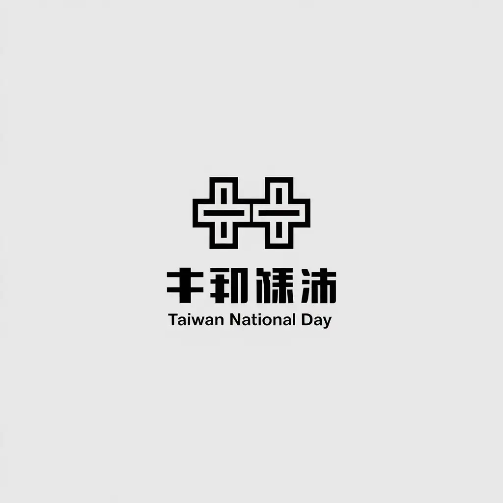 LOGO Design For Taiwan National Day Minimalistic Vector Design with Double Symbol