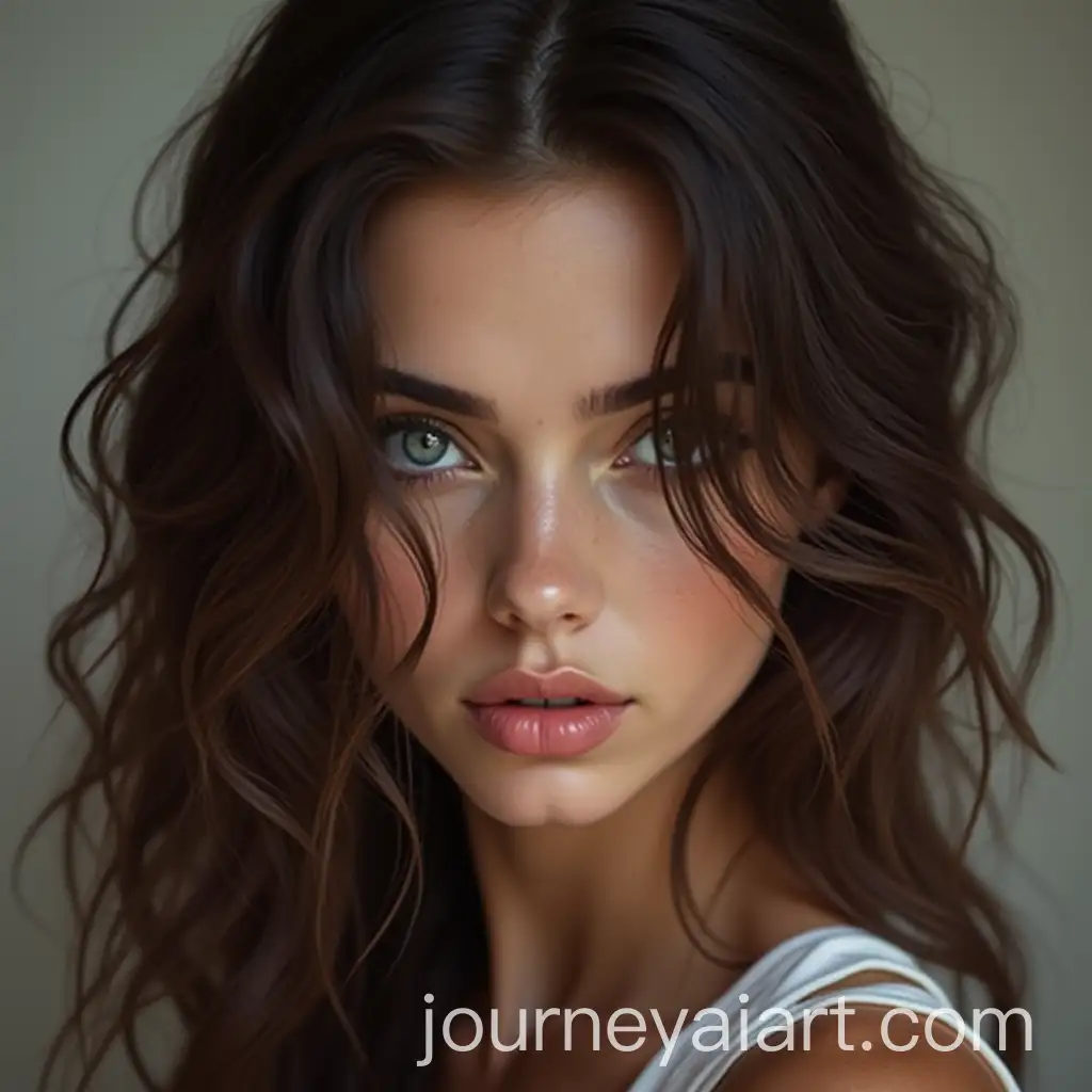 Portrait-of-a-Woman-with-Brown-Hair-and-Black-Eyes