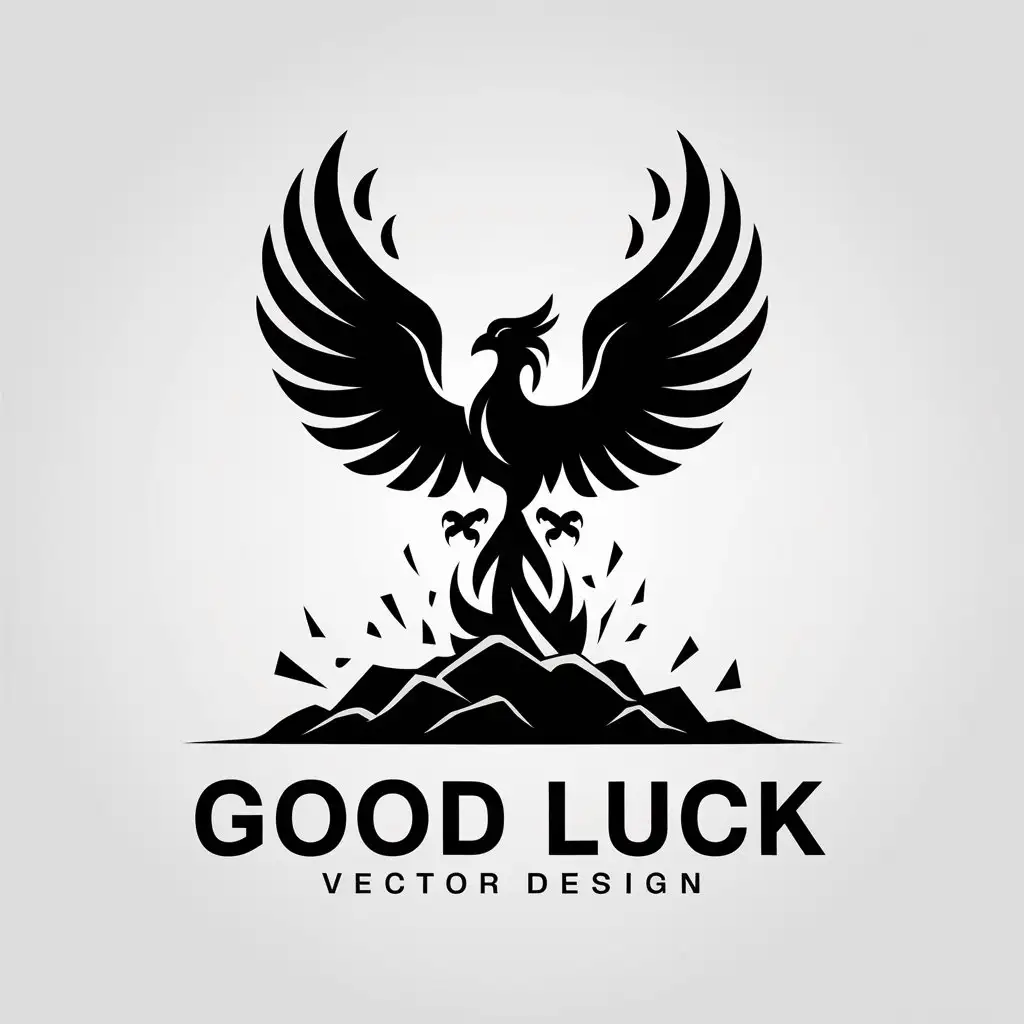 a vector logo design,with the text "Good luck", main symbol:rebirth,complex,clear background