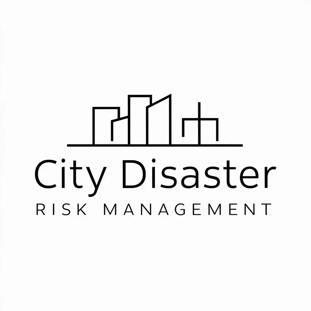 a logo design,with the text "city disaster risk management", main symbol:city,Minimalistic,be used in Education industry,clear background
