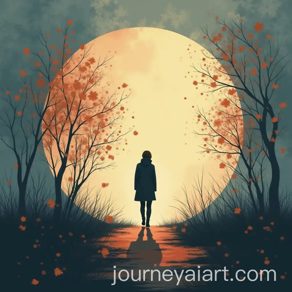 Abstract-Illustration-of-a-Lonely-Figure-Fading-into-the-Background-in-Circle-Frame