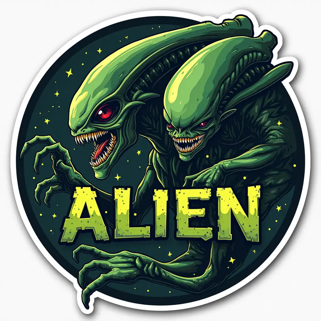 Alien-MovieThemed-Sticker-Design