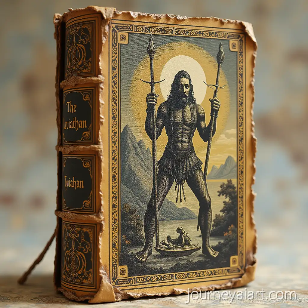 Vintage-Book-CoverAI-Art-Prompt-Expansion-of-Leviathan-by-Thomas-Hobbes-on-Politics