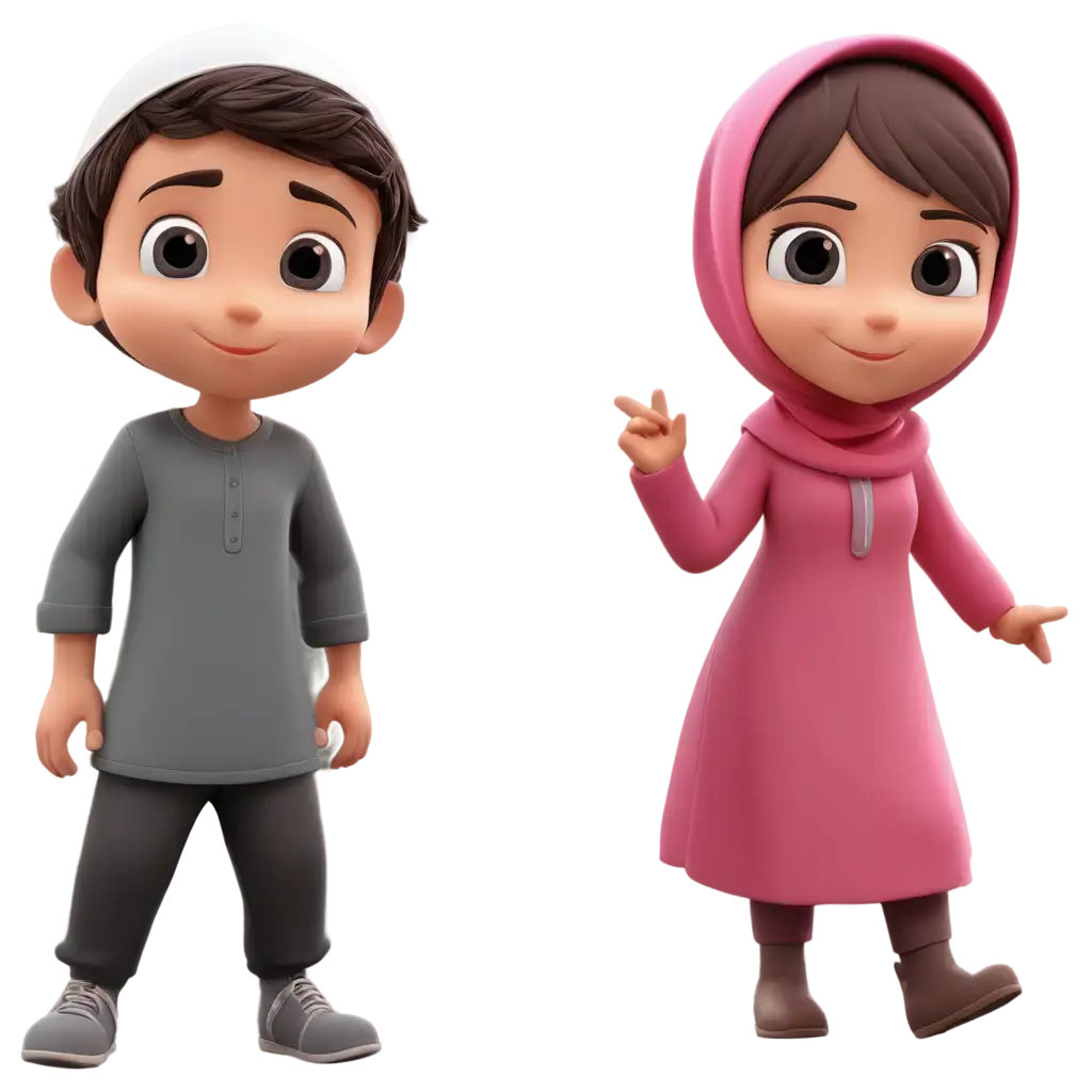 Islamic-Boy-and-Girl-Cartoon-PNG-Vibrant-Cartoon-Characters-Illustrating-Islamic-Culture