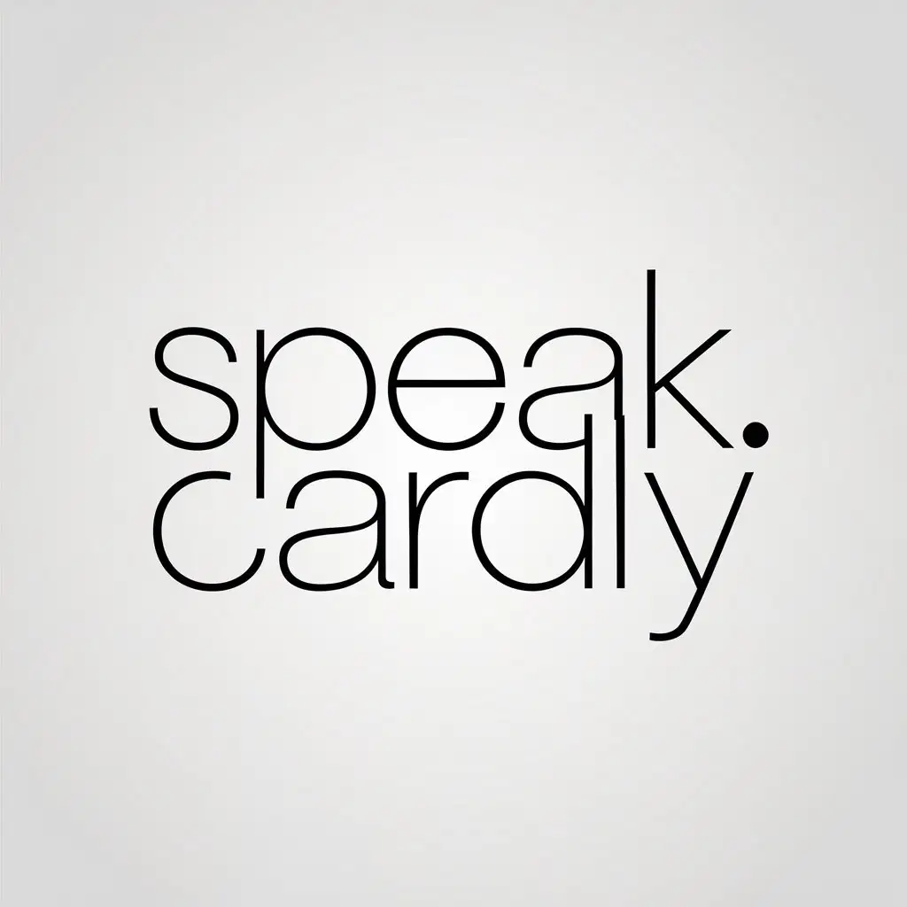 LOGO Design For Speak Cardly Minimalistic TextBased Design with Clear Background