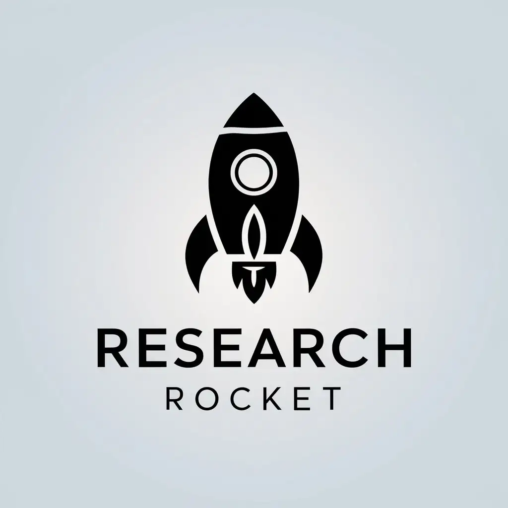 a vector logo design,with the text "Research Rocket", main symbol:Rocket,Moderate,be used in Internet industry,clear background