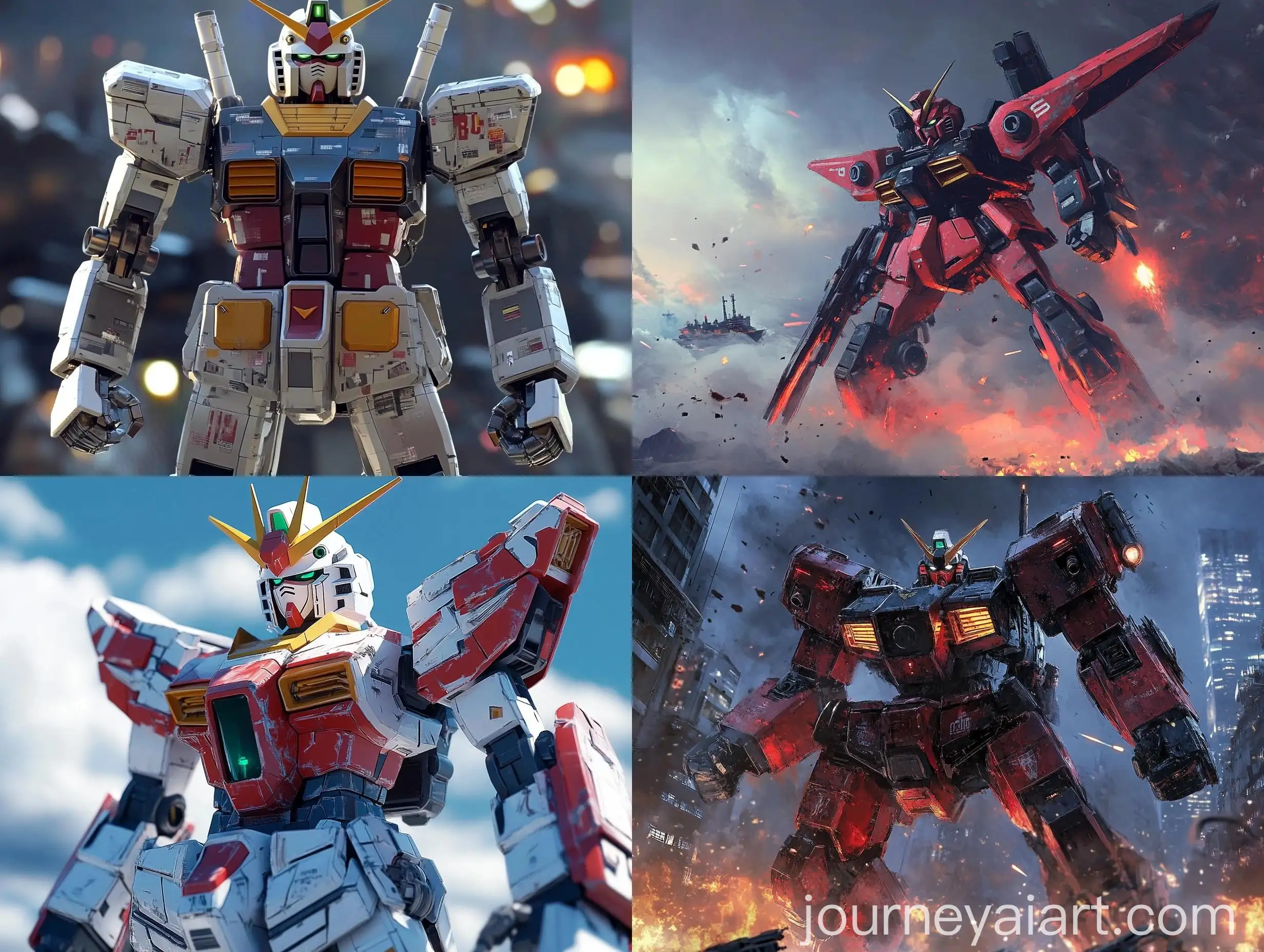 Giant-Mecha-Gundam-Battling-in-Urban-Landscape