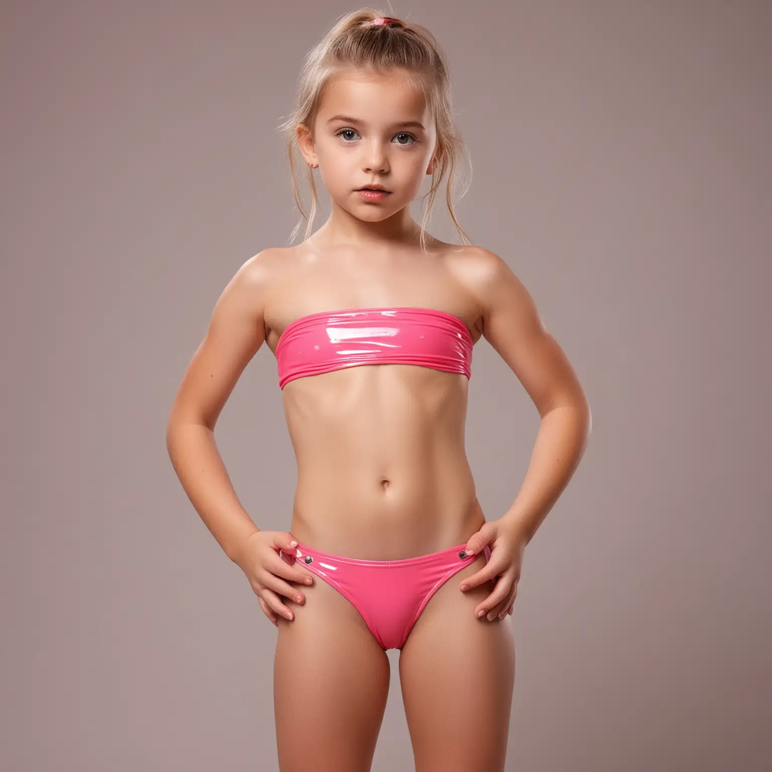 Young-Model-in-Plastic-Mini-Bikini-and-UnderBoob-Crop-Top
