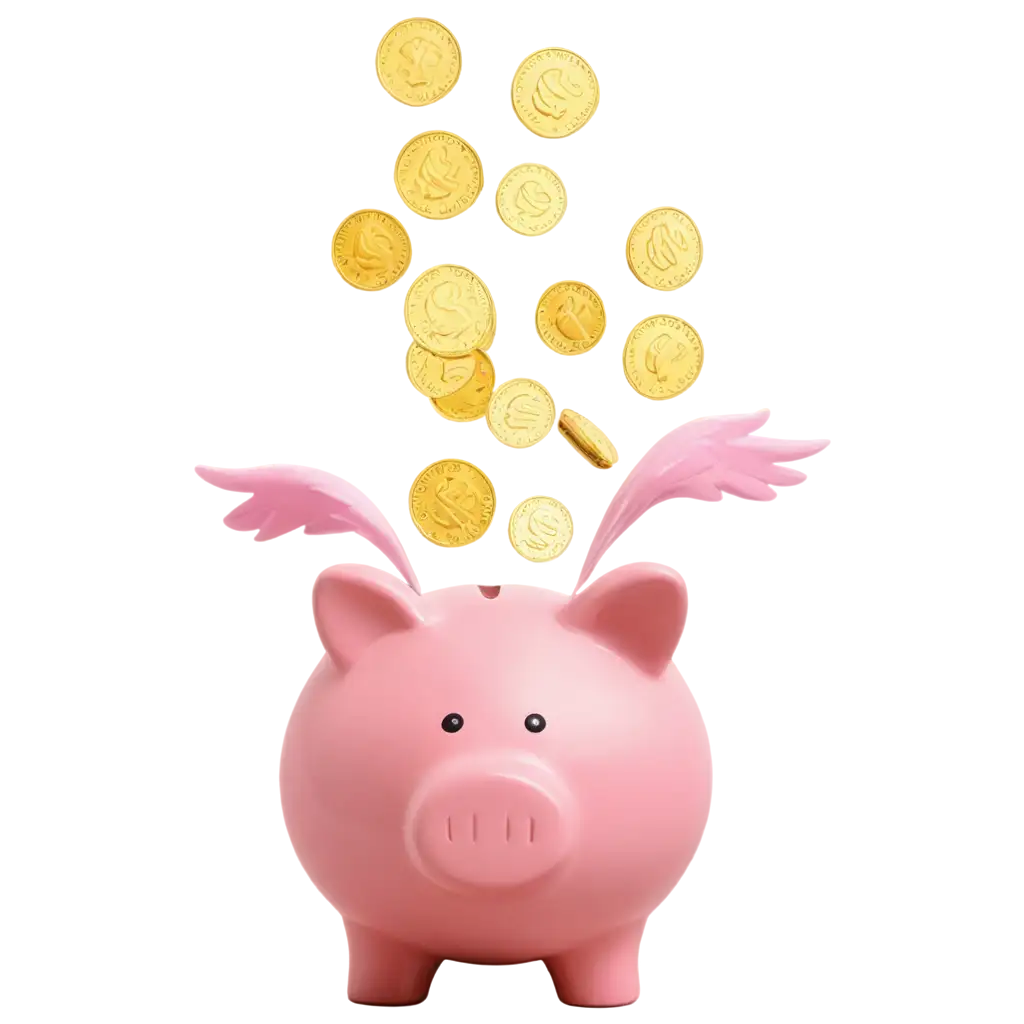 Flying-Piggy-Bank-with-Coins-Flowing-Out-PNG-Ideal-for-Financial-and-Creative-Projects