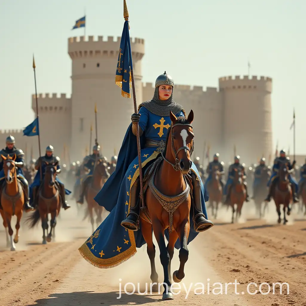Female-KnightQueen-Leading-Crusaders-in-a-Desert-Gallop