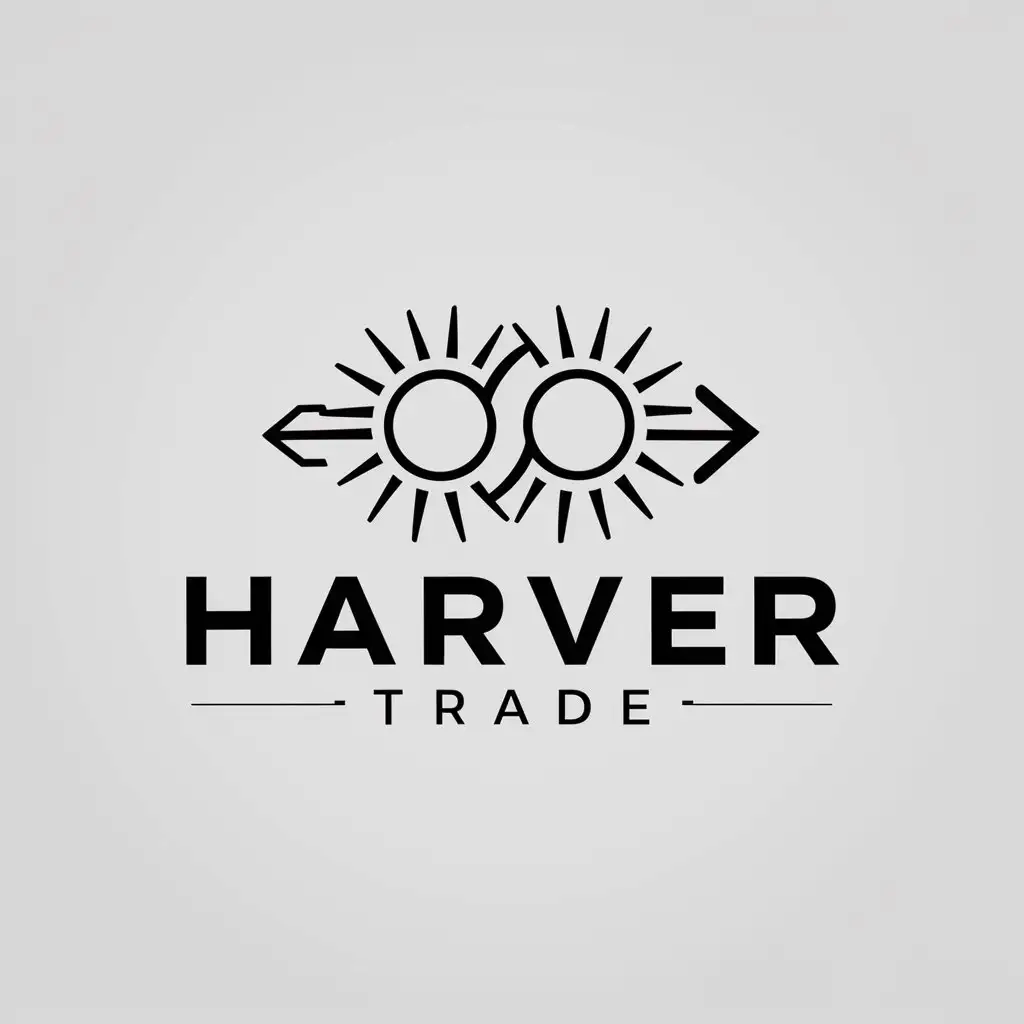 LOGO-Design-For-Harver-Trade-Two-Suns-Symbolizing-Power-and-Progress-in-Minimalistic-Style