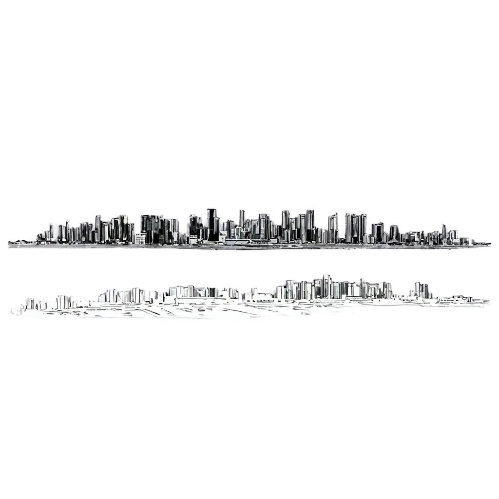 Qatar-City-Background-in-Black-and-White-PNG-HighQuality-Transparent-Image-for-Versatile-Use