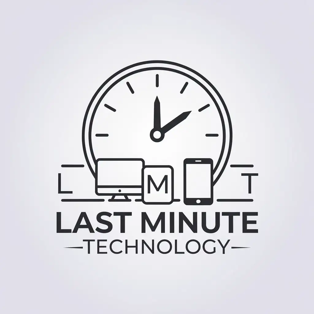 LOGO-Design-For-Last-Minute-Technology-Clock-and-Minimalistic-Electronic-Products