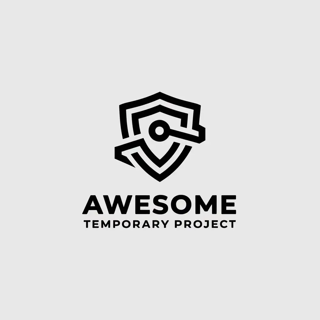 LOGO Design For Awesome Temporary Project Shield Symbol in Minimalistic Style for Technology Industry