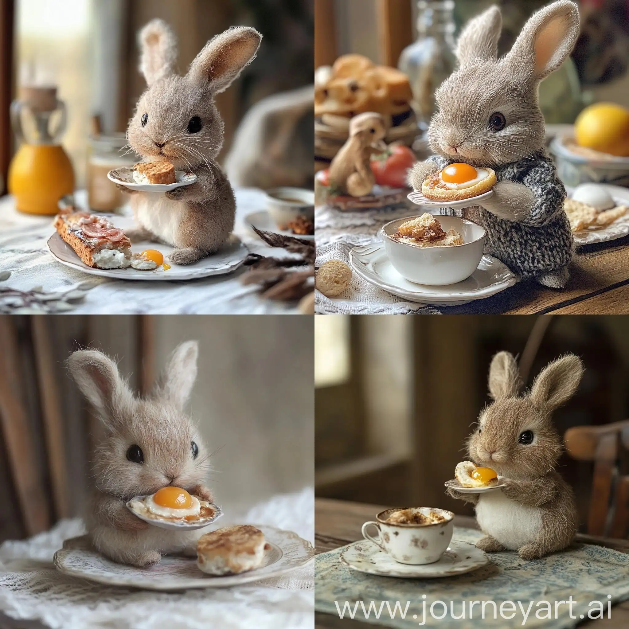 Cute-Stuffed-Bunny-Enjoying-Scrumptious-Morning-Meal