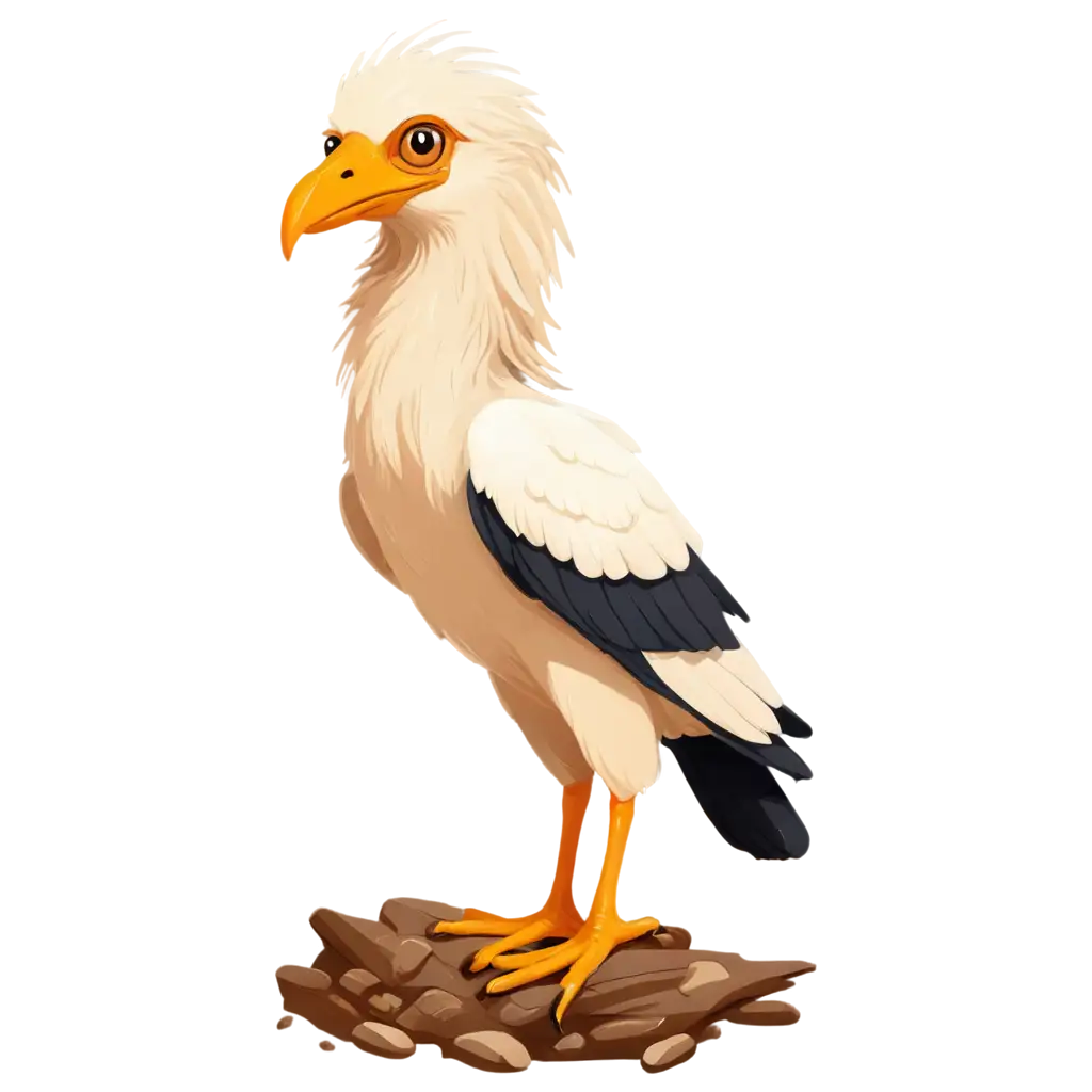 Cute-Cartoon-Egyptian-Vulture-Nesting-PNG-Image-Delightful-Illustration-of-Natures-Elegance