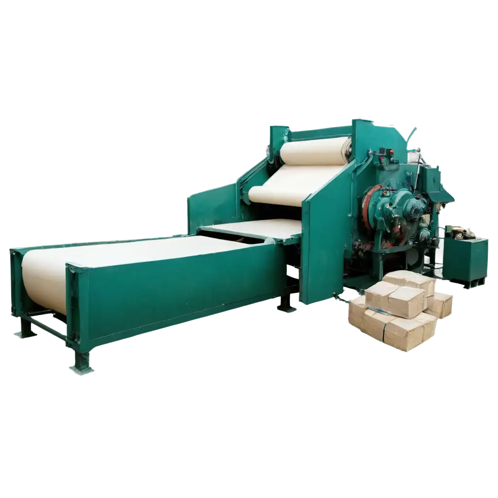 HighQuality-PNG-Image-of-Paper-Pulp-Production-with-a-Machine-for-Industrial-and-Educational-Use