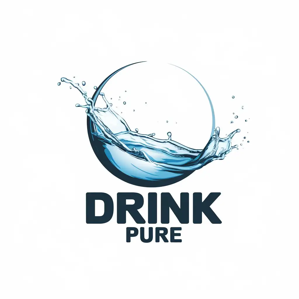 LOGO Design for Drink Pure Water Splashing Theme for Home Family Industry