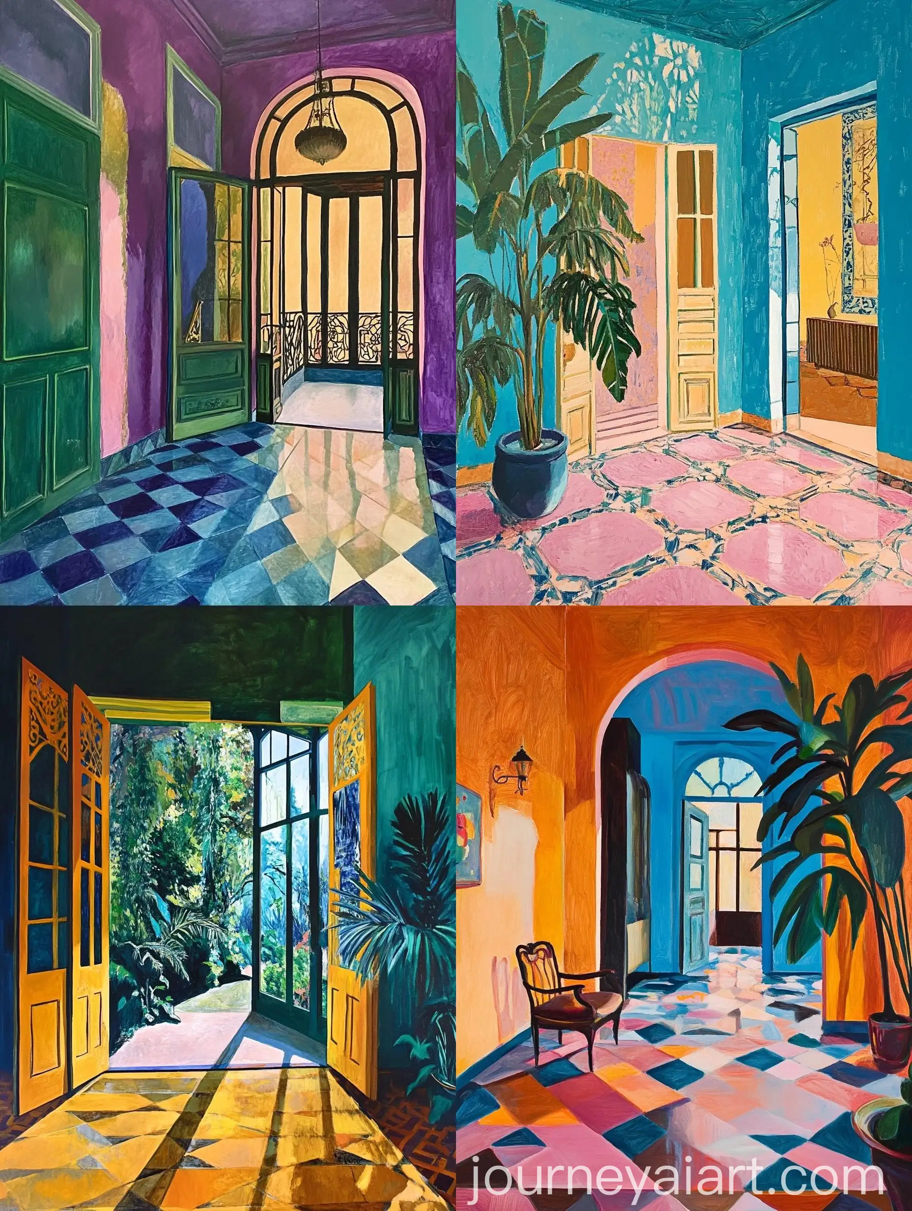 Art-Nouveau-Interior-Painting-by-David-Hockney-in-Barcelona