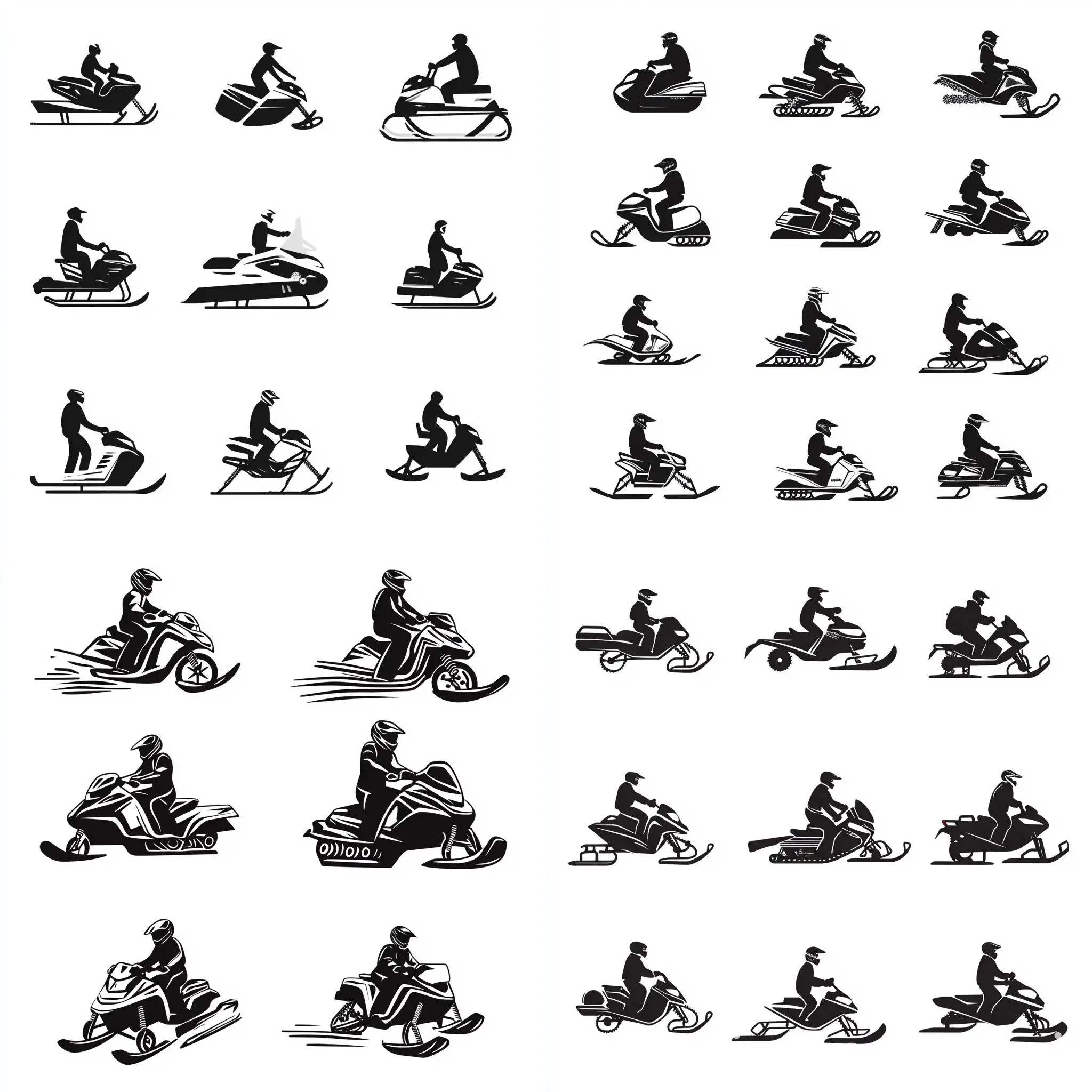 Snowmobile-Icons-in-Vector-Black-and-White