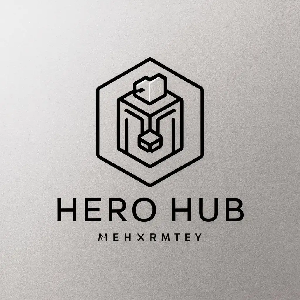 a vector logo design,with the text "Hero hub", main symbol:3d printer,Moderate,clear background