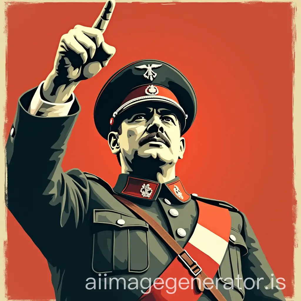 Mussolini-Propaganda-Poster-with-Bold-Symbolism-and-Nationalistic-Themes