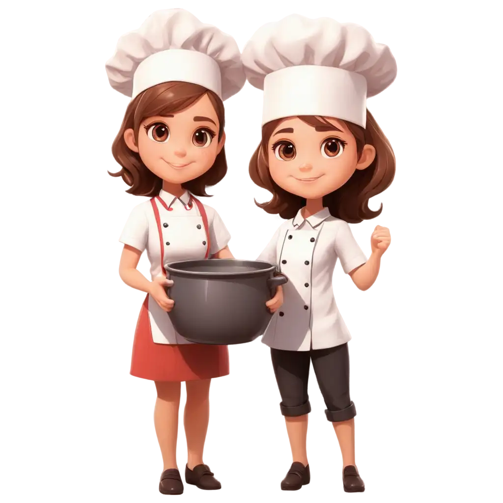 PNG-Image-of-Cute-Chef-Girl-Holding-a-Pot-Restaurant-Logo-Word-Puzzle-Game