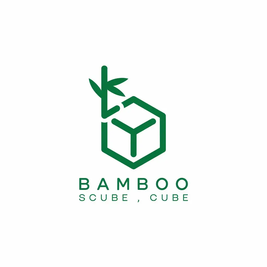 LOGO Design for Bamboo Cube Minimalistic Bamboo Cube Symbol for Technology Industry