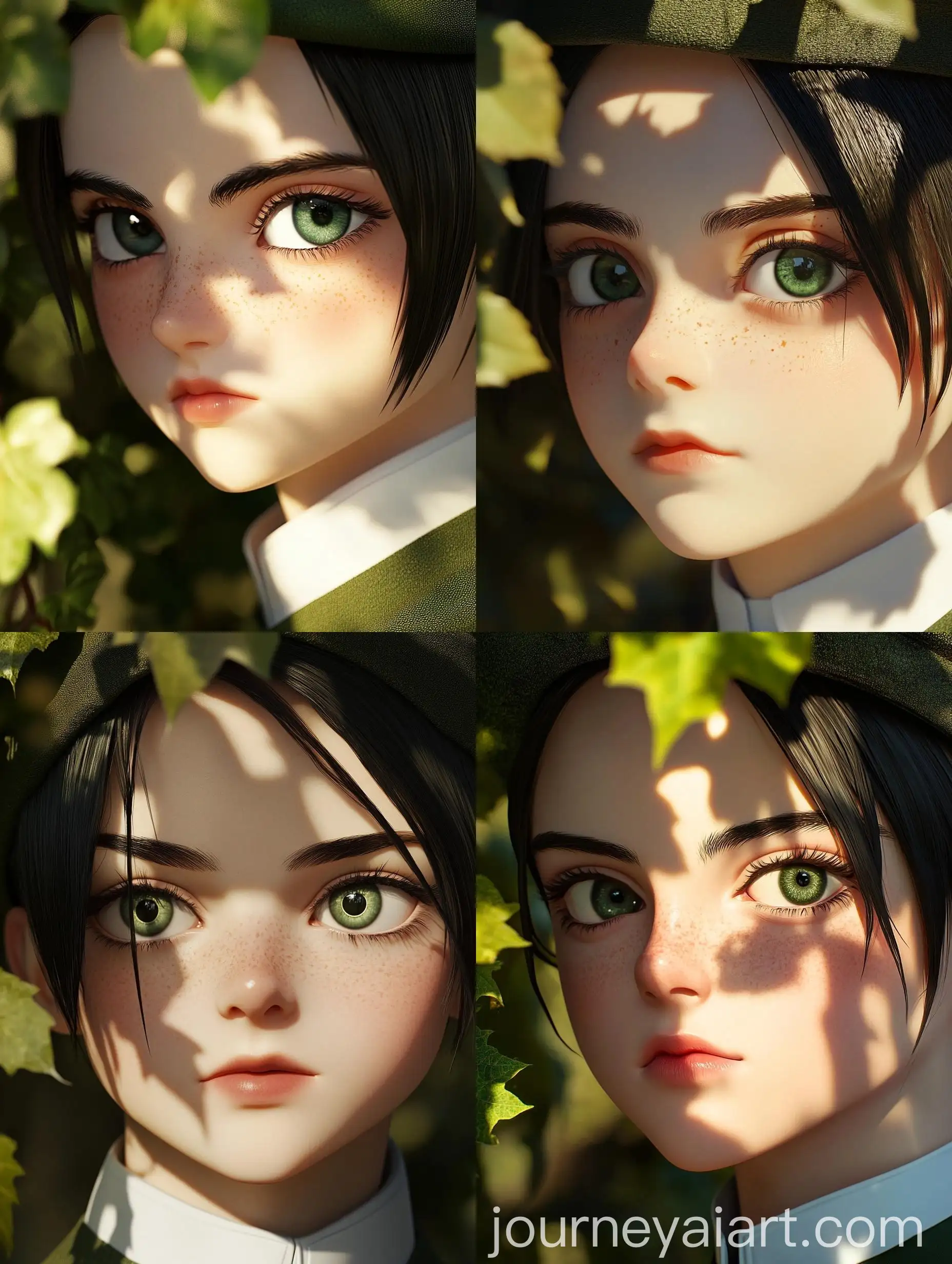 Young-Teenager-in-Noble-Attire-Standing-in-Sunlight-with-Tree-Shadows