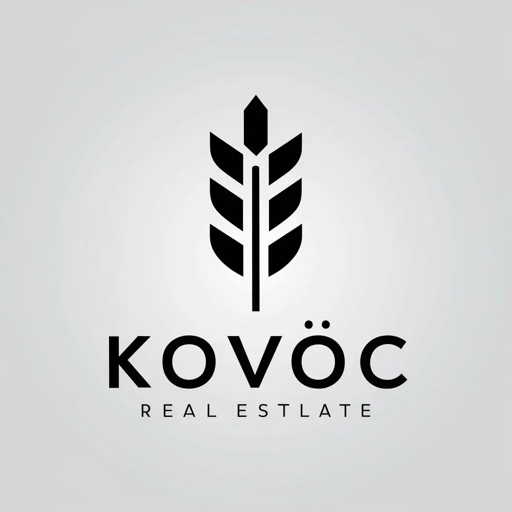 LOGO-Design-For-KOVOC-Minimalistic-Stylized-Wheat-Stalk-Symbol-for-Real-Estate-Industry