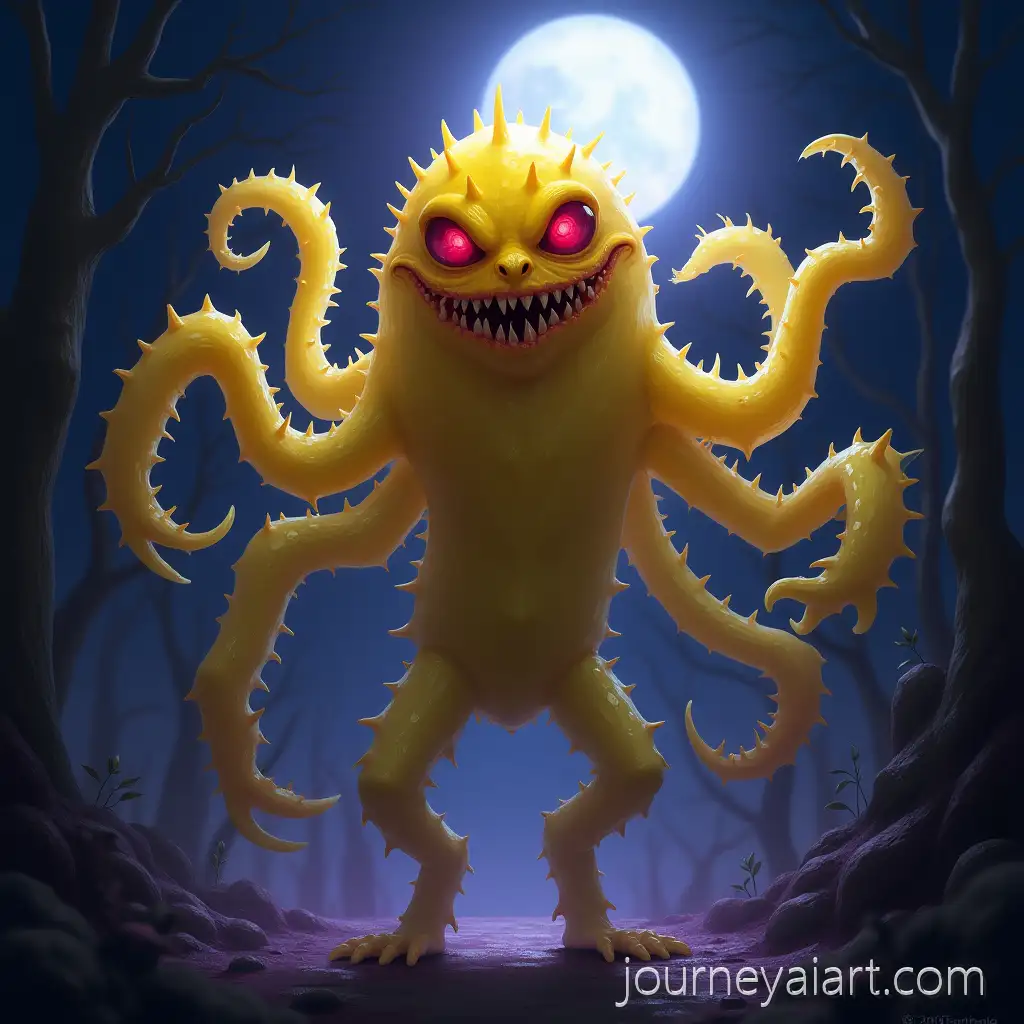 The-Grinning-Strangler-A-Yellow-JellyLAI-Art-Prompt-Expansionike-Creature-Hunting-in-the-Moonlight
