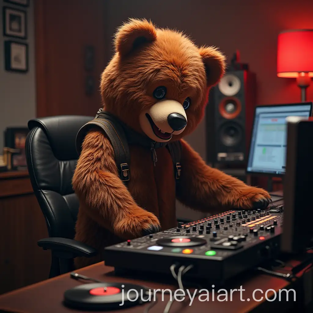 Kanye-Bear-Sampling-Music-in-Studio