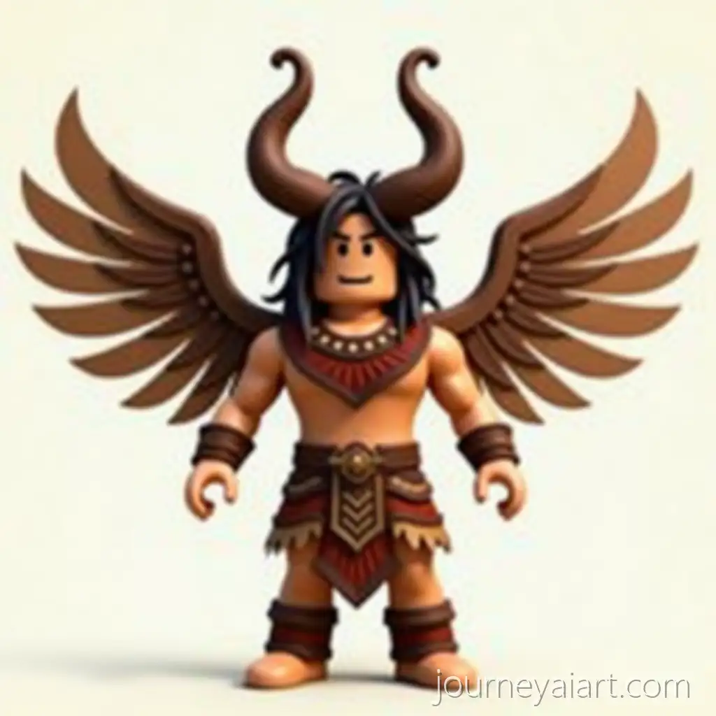 Roblox-Character-in-SumerianAI-Image-Prompt-Expansion-Clothing-with-Horns-and-Wings-Representing-a-God