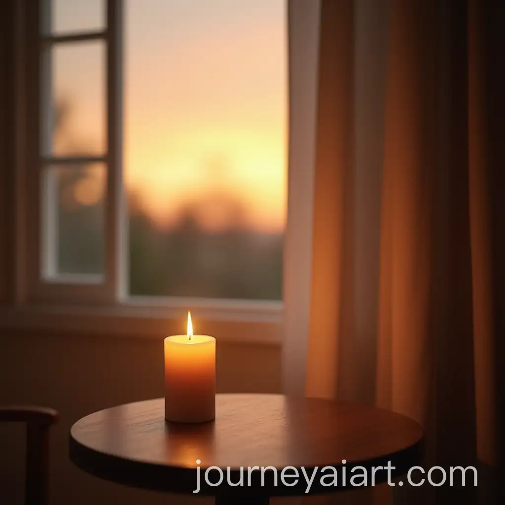 Calming-Room-with-Candle-and-Soft-Sunset-Glow