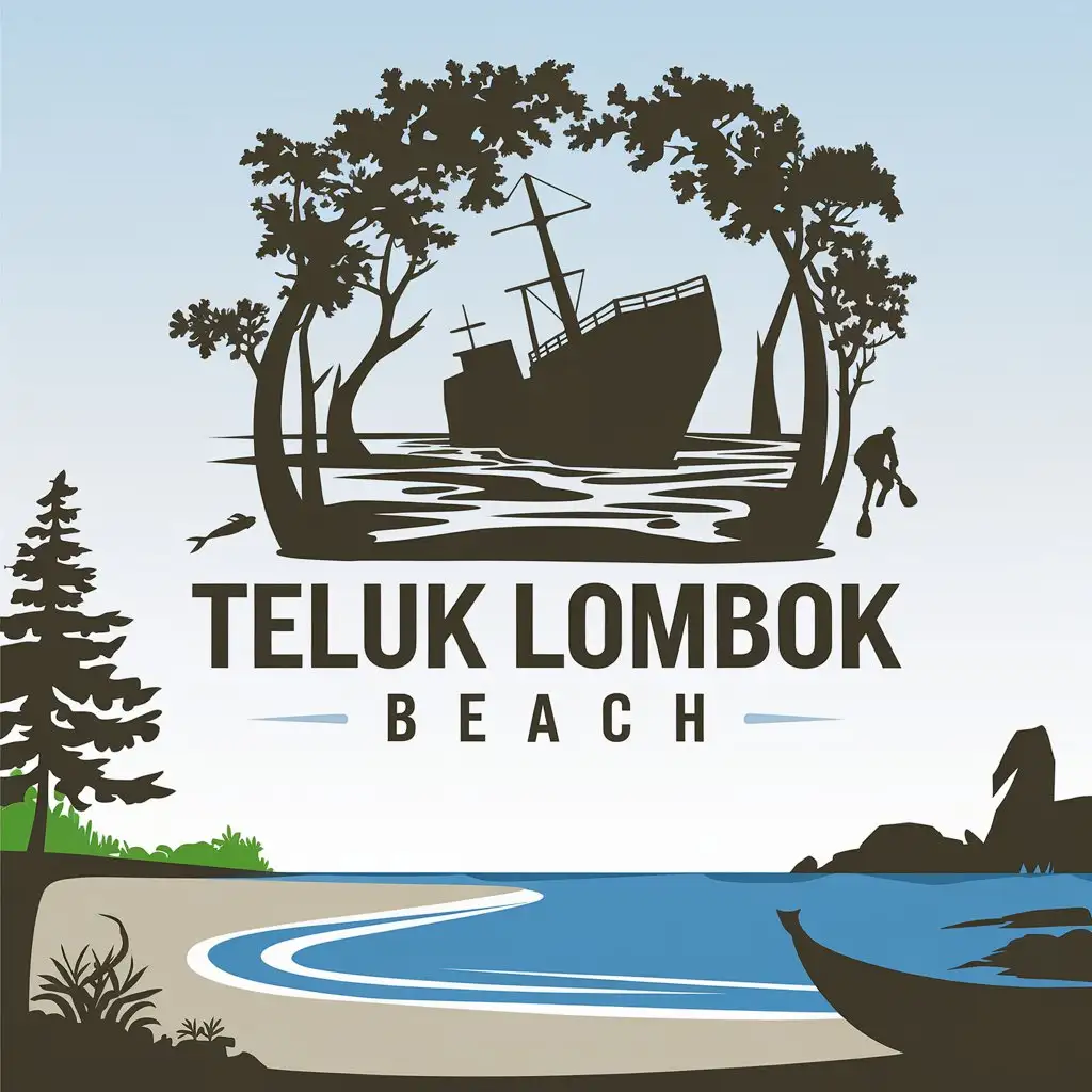 LOGO-Design-For-Teluk-Lombok-Beach-Vector-Design-with-Mangrove-Forest-and-Marine-Activities-Theme