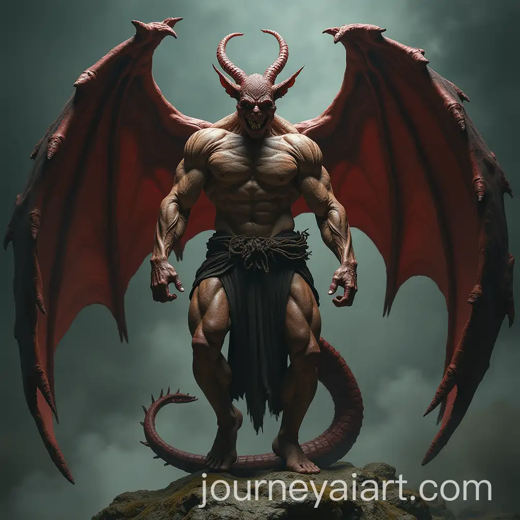 Muscular-Man-Transforming-into-a-Gargoyle