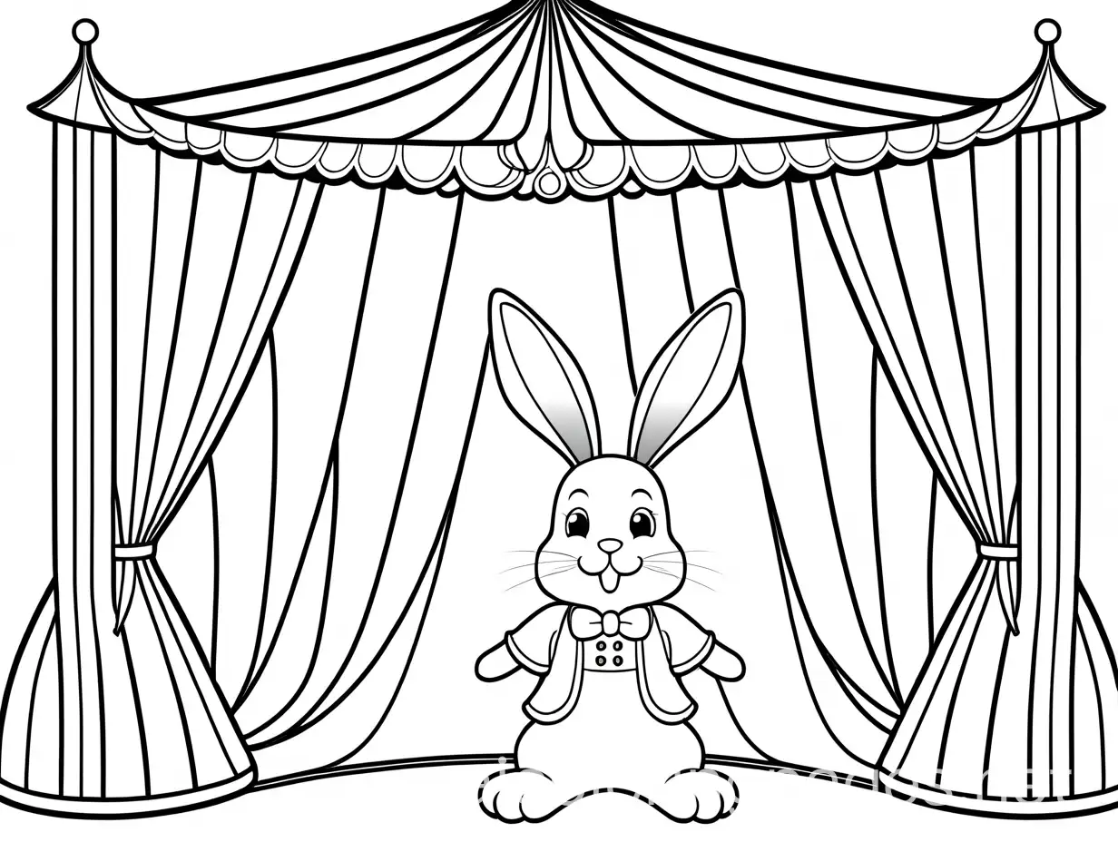 Circus-Magic-Rabbit-Emerging-from-a-Hat-Coloring-Page