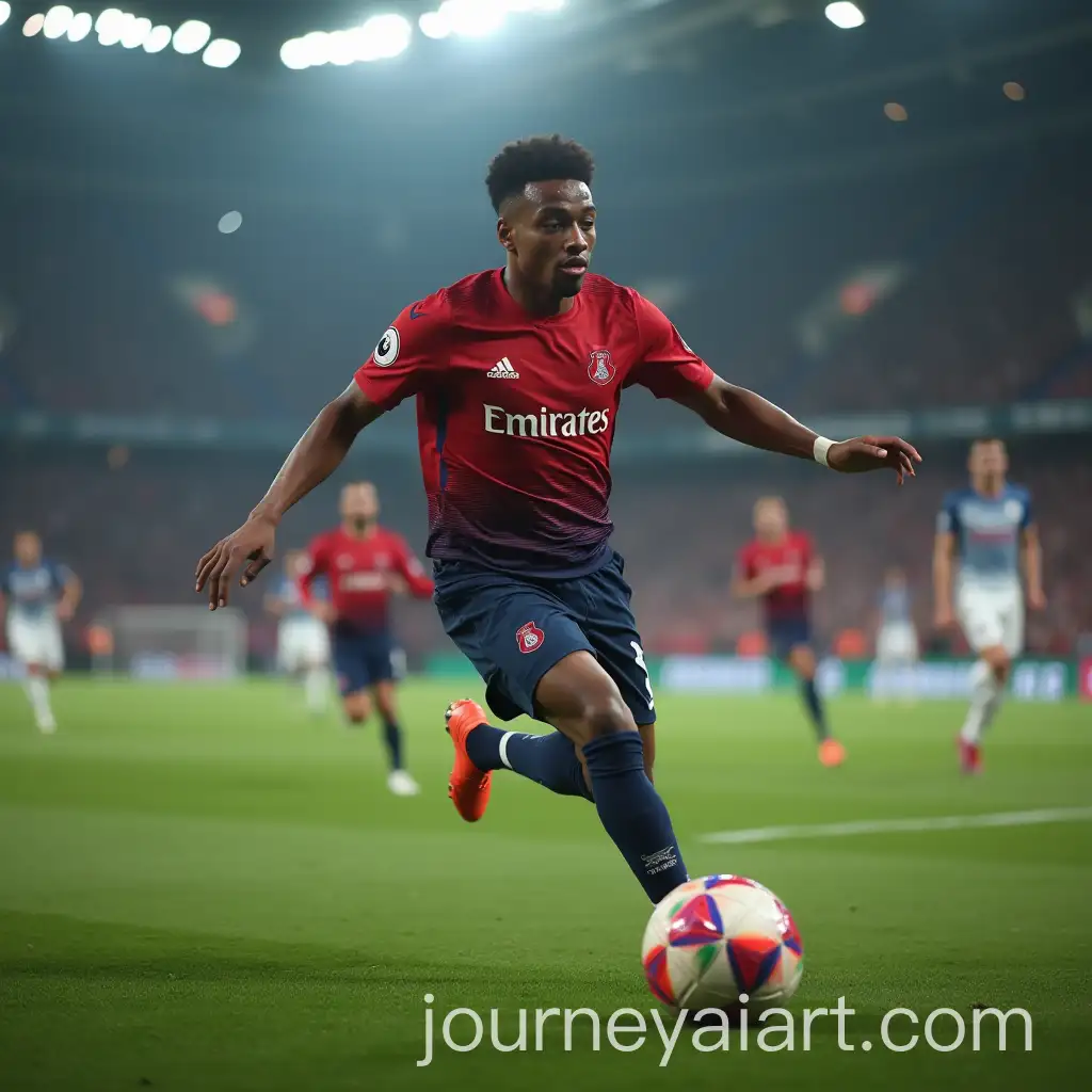Cinematic-Action-Shot-of-Kylian-Mbappe-Dribbling-Through-Opponents-on-the-Field