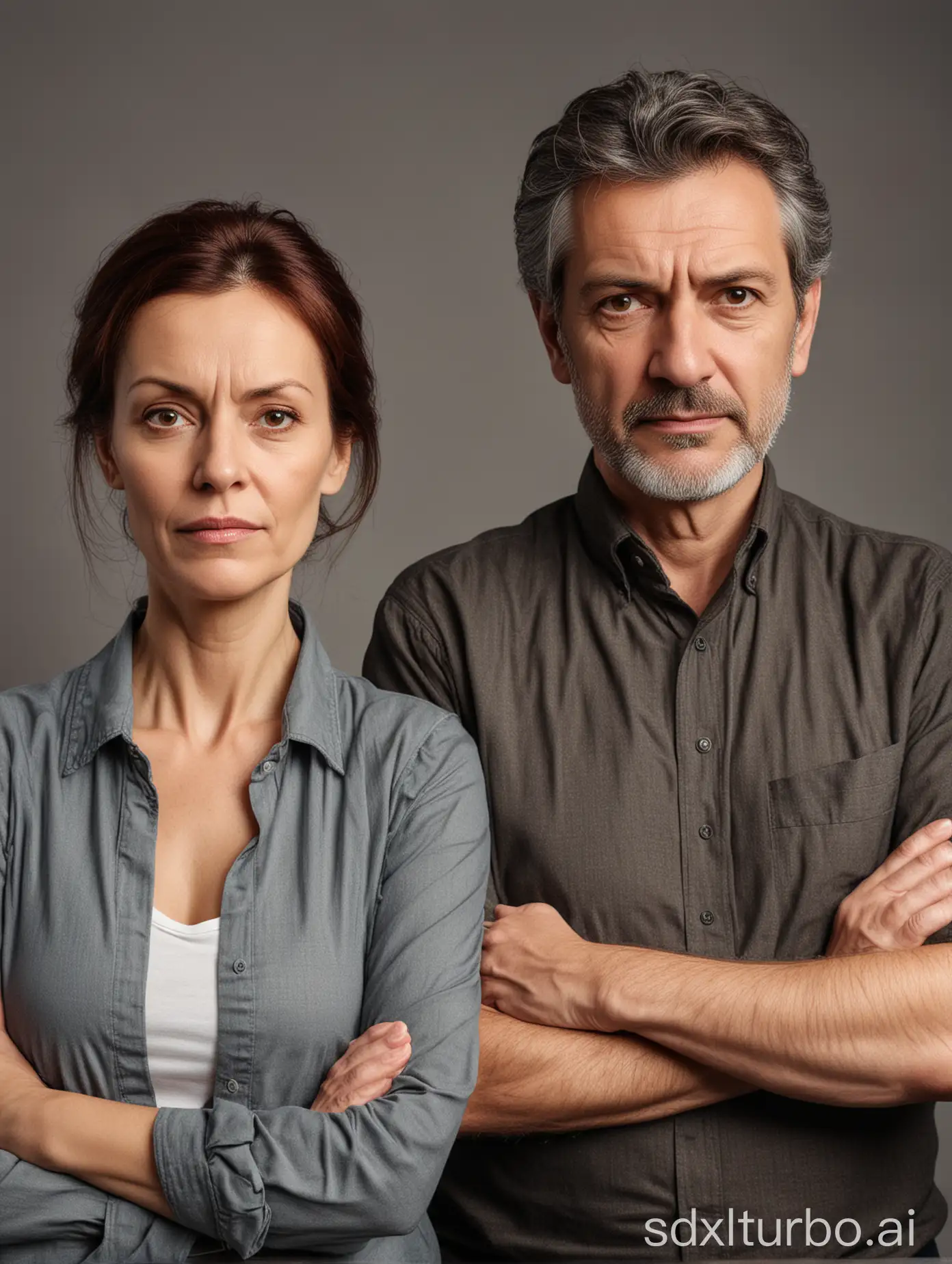 MiddleAge-Couple-Standing-Proudly-with-Folded-Hands