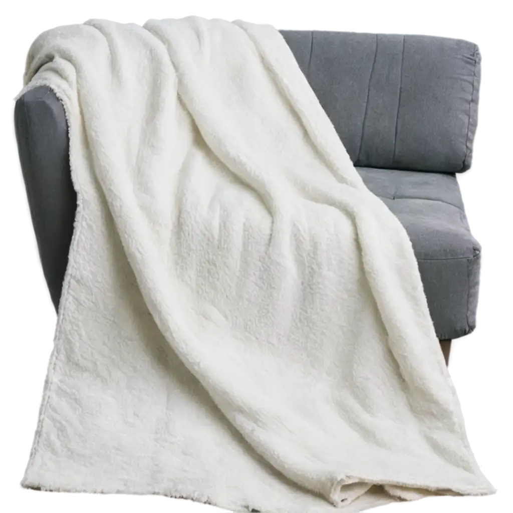 White-Blanket-on-Sofa-PNG-Image-HighQuality-Transparent-Background-for-Versatile-Use