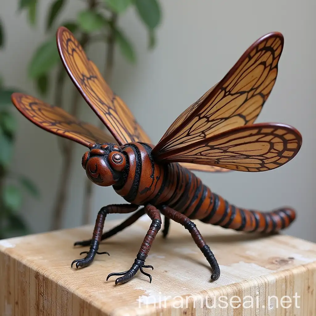 Wooden Dragonfly Sculpture with Activated Charcoal Air Filters