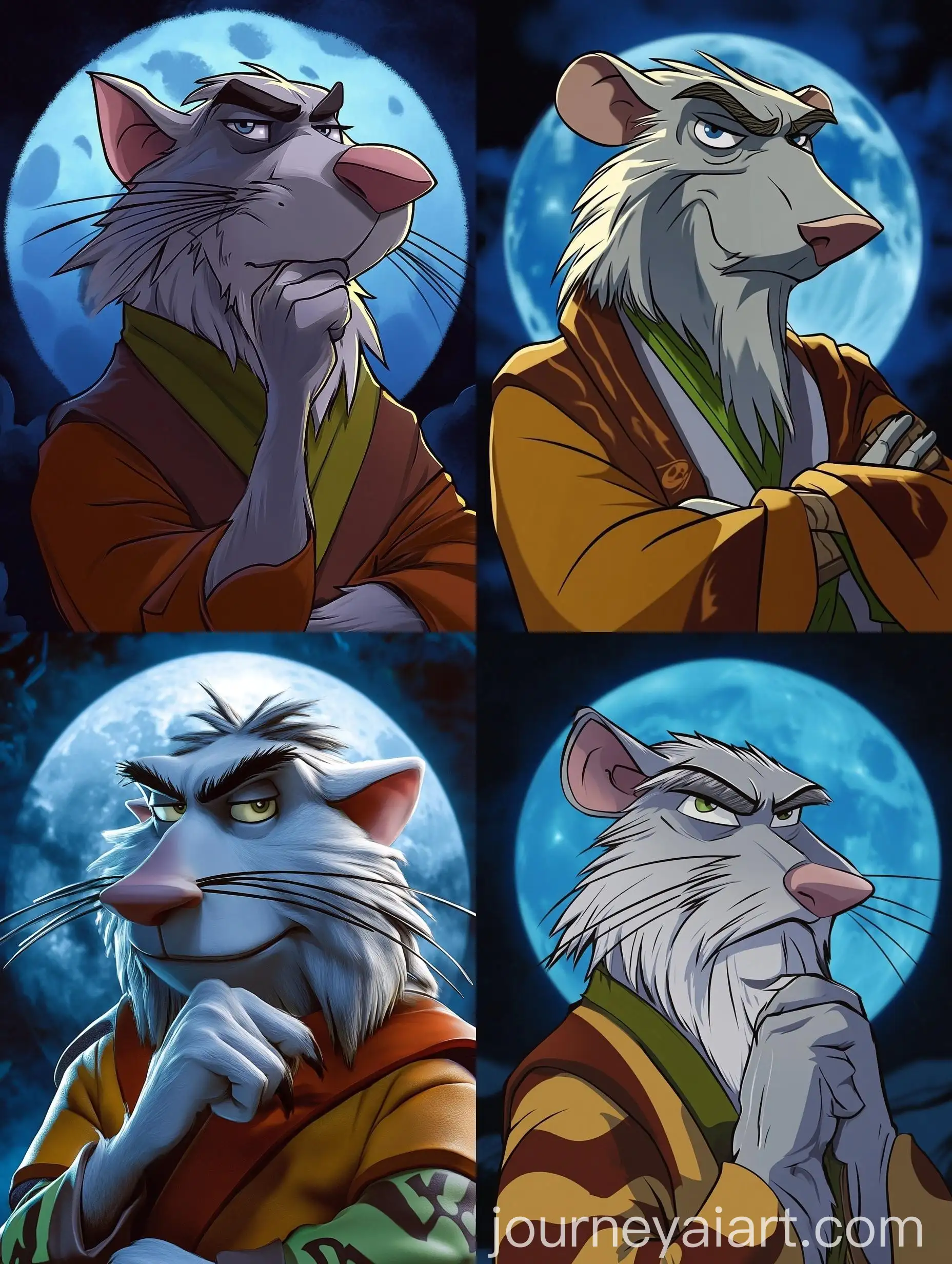 Wise-Splinter-Contemplating-Under-Night-Sky