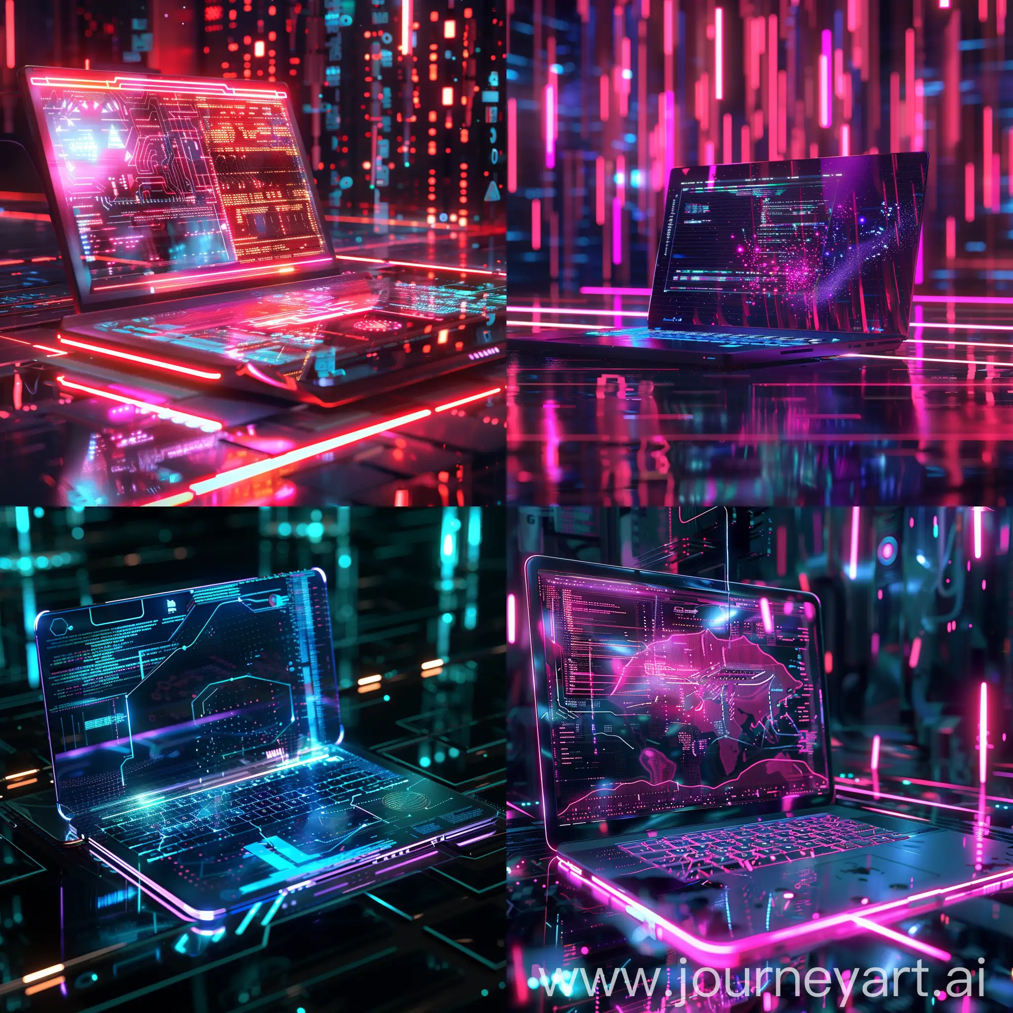 Futuristic-HighTech-Laptop-with-Neon-Holographic-Displays