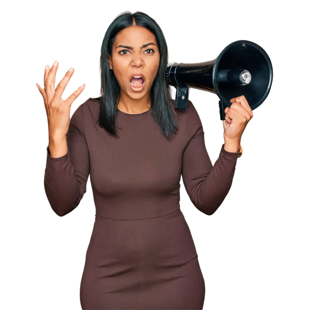 HighQuality-PNG-Image-of-a-Black-Woman-Shouting-Enhance-Your-Content-with-Clarity-and-Detail