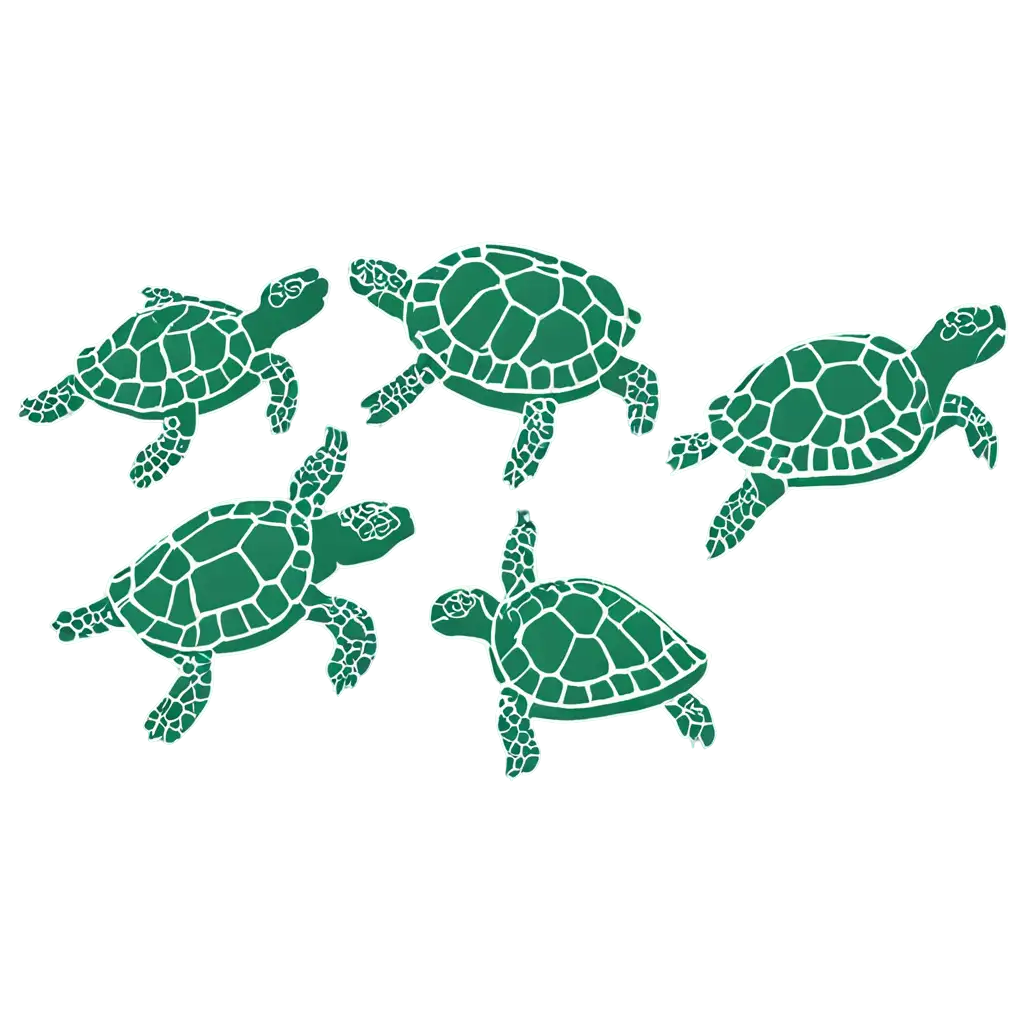 Green-Outline-Drawings-of-Turtles-HighQuality-PNG-Images-for-Versatile-Use