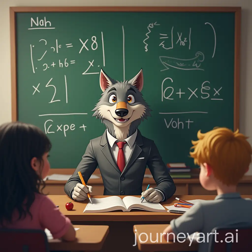 Wolf-Teacher-Teaching-Math-to-Students-in-a-Classroom-Setting