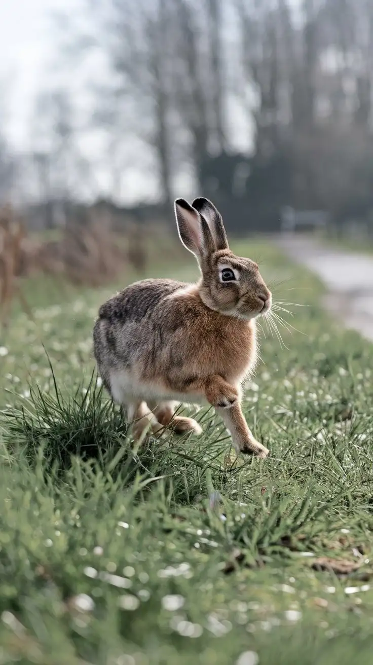 Belgian-Hare-Bunny-Running-in-a-Field-with-Motion-Blur